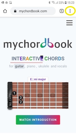 mychordbook on chrome browser