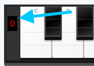 Virtual transpose button on piano